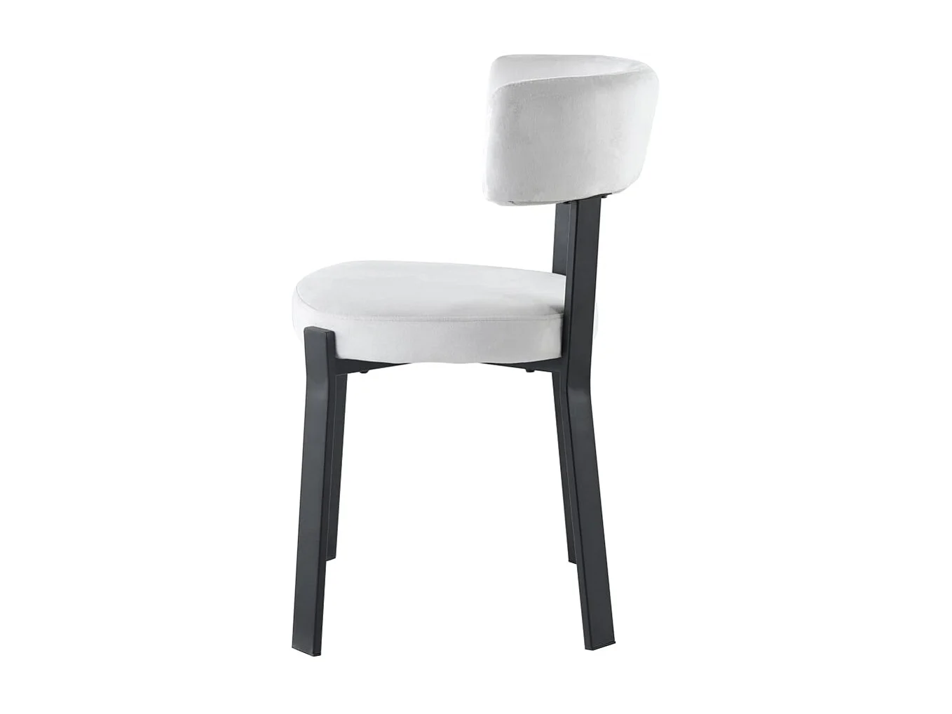 Lot de 4 chaises de salle à manger velours beige pieds métal noir NORDIK