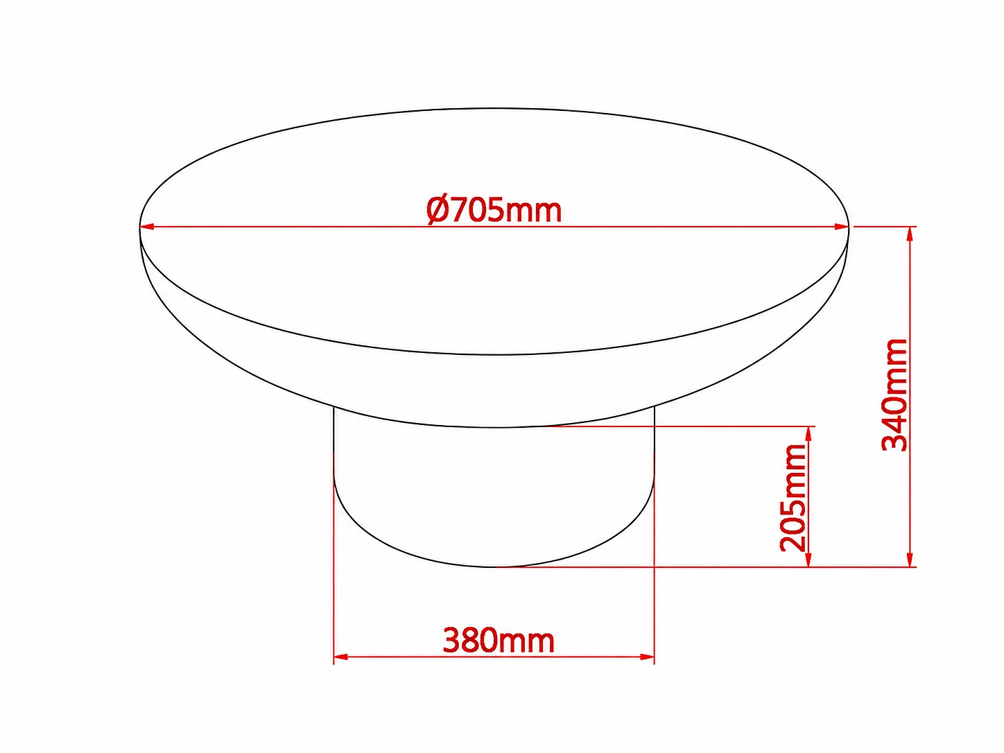 Table basse ronde effet travertin mat salon Ø70 cm GALET