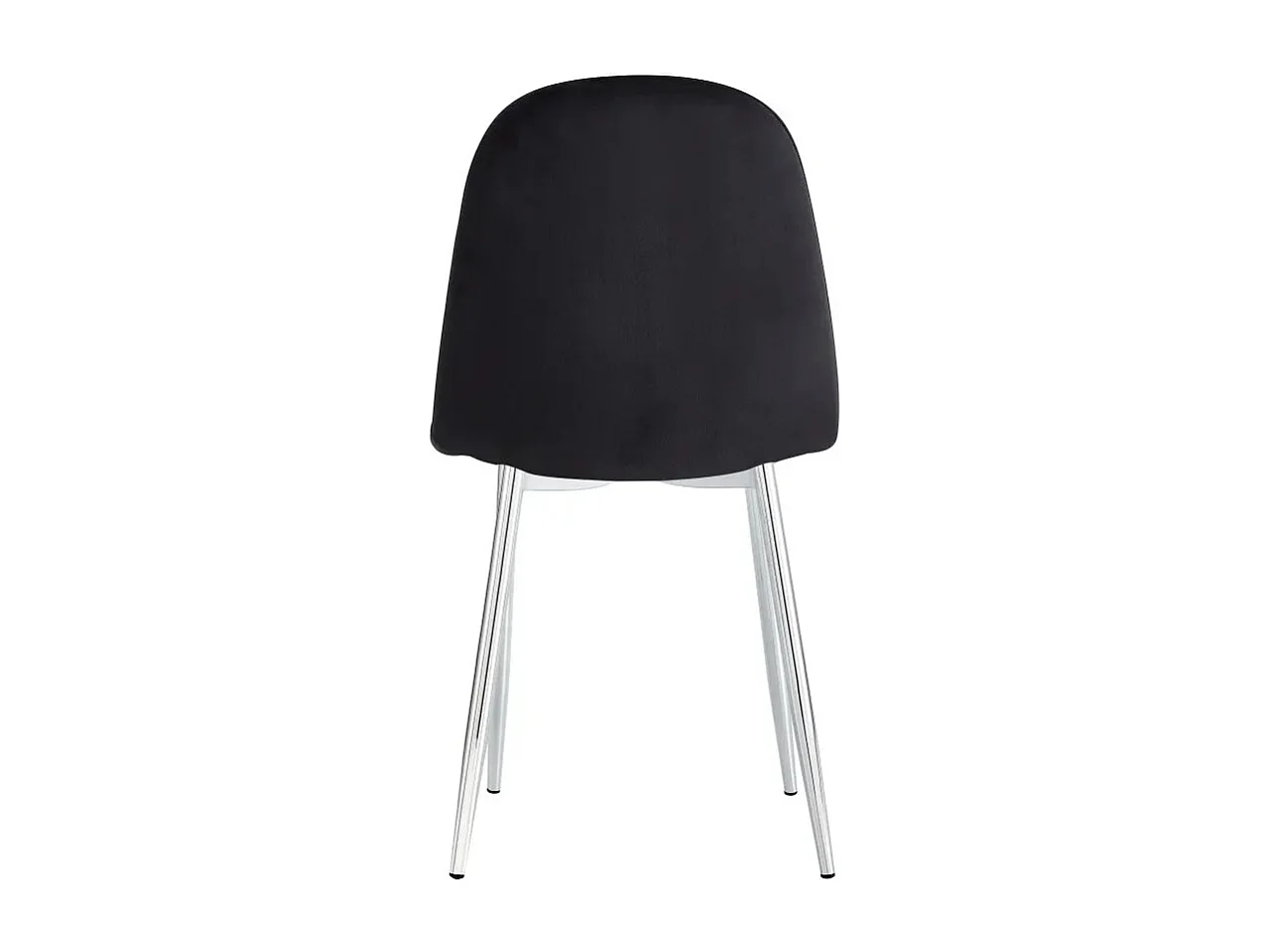 Lot de 4 Chaises Scandinaves Velours Noir Pieds Chrome 43,5x40x87cm