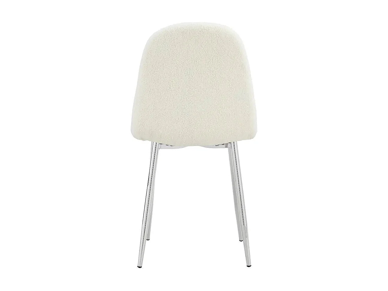Lot de 4 Chaises Scandinaves Tissu Doudou Pieds Chrome 43,5x40x87cm