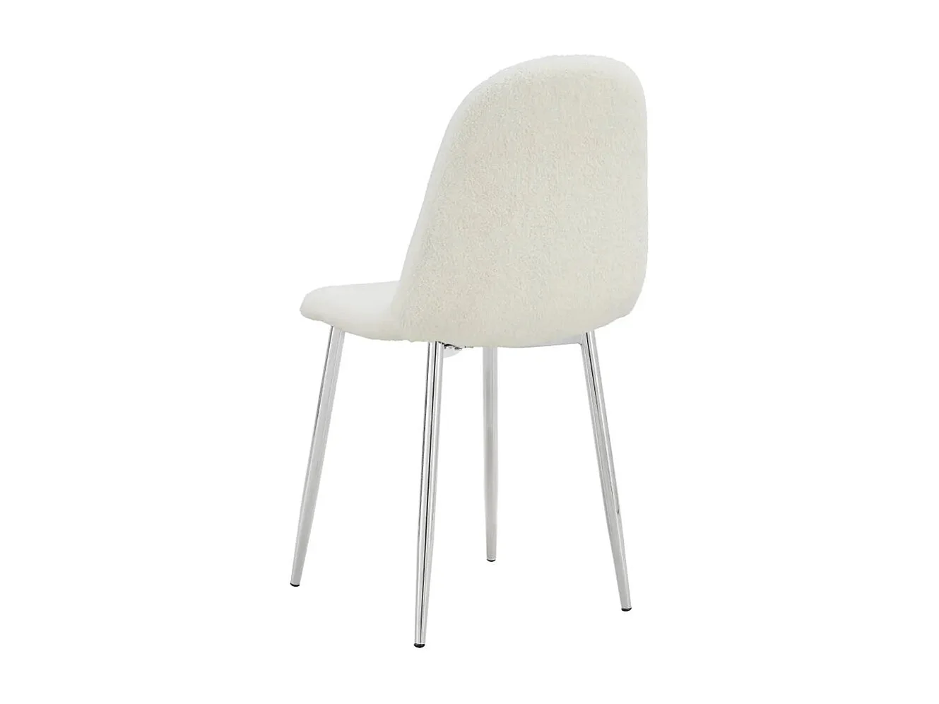 Lot de 4 Chaises Scandinaves Tissu Doudou Pieds Chrome 43,5x40x87cm