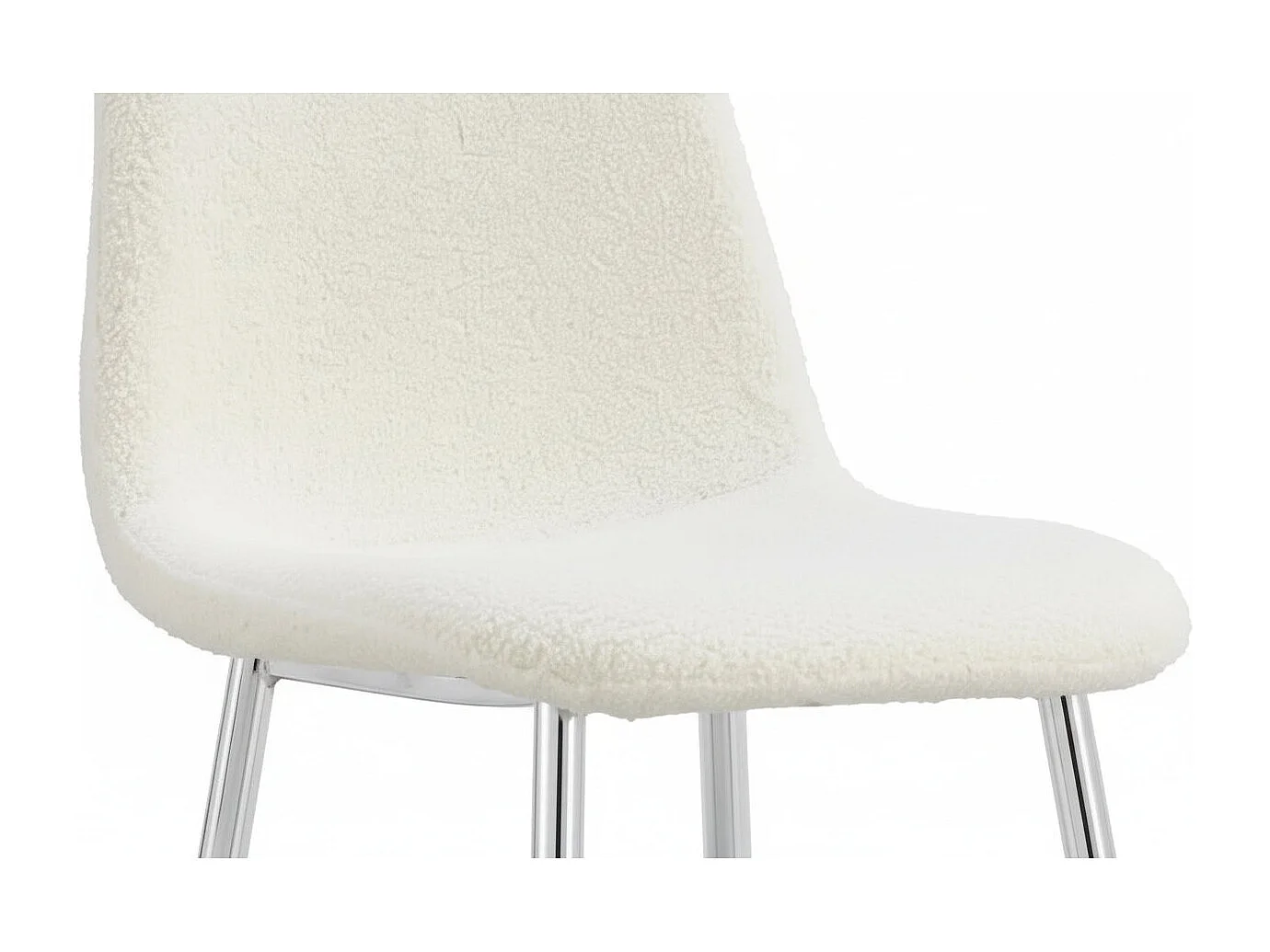 Lot de 4 Chaises Scandinaves Tissu Doudou Pieds Chrome 43,5x40x87cm