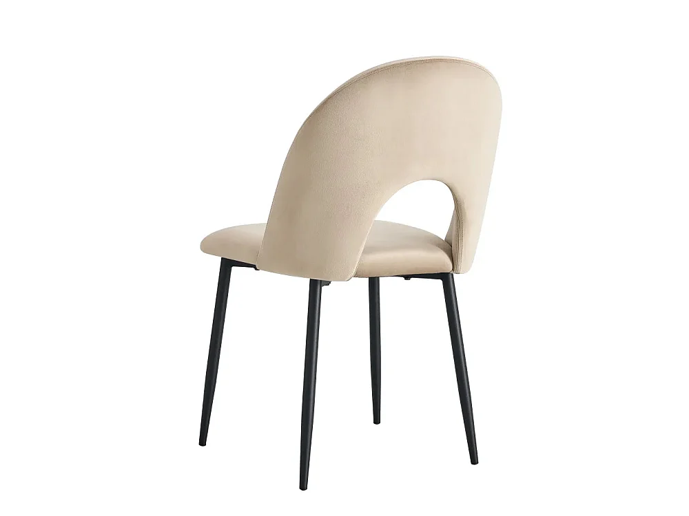 Lot de 4 chaises TEDDY métal noir velours - Taupe