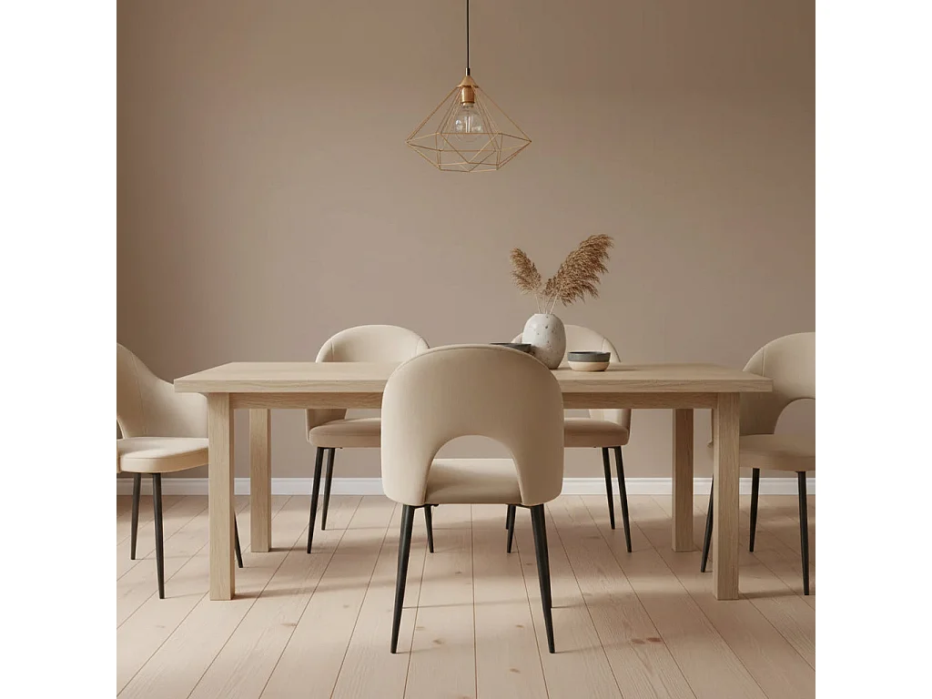 Lot de 4 chaises TEDDY métal noir velours - Taupe