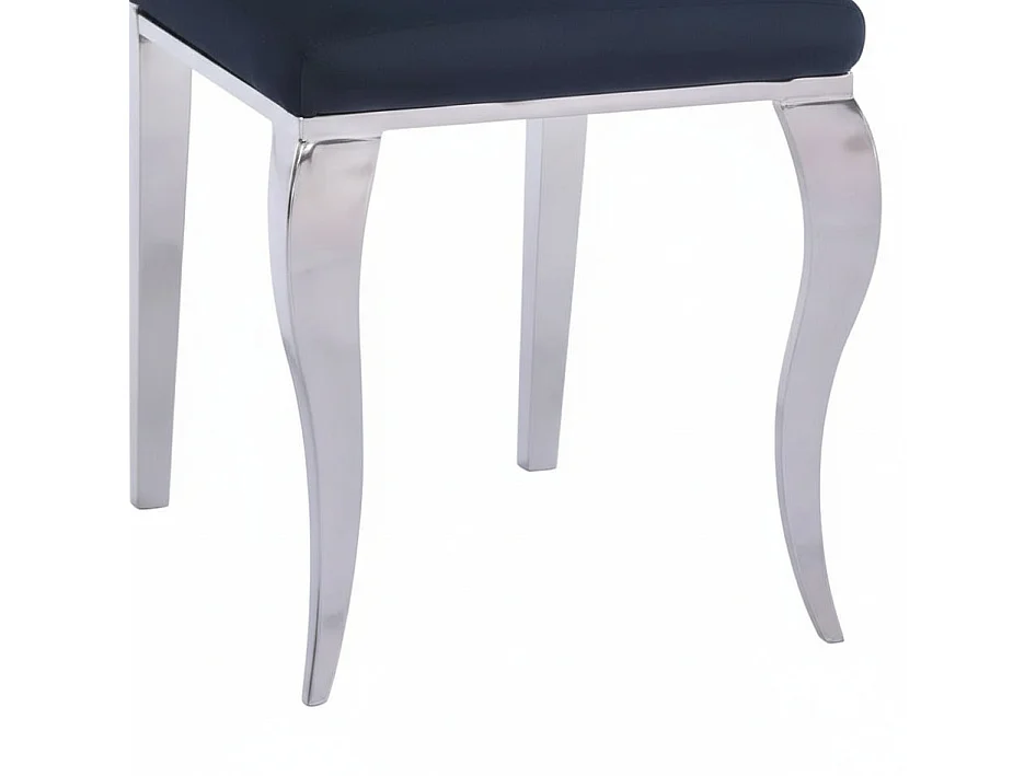 Lot de 6 Chaises baroque LOUIS Chrome Velours Noir