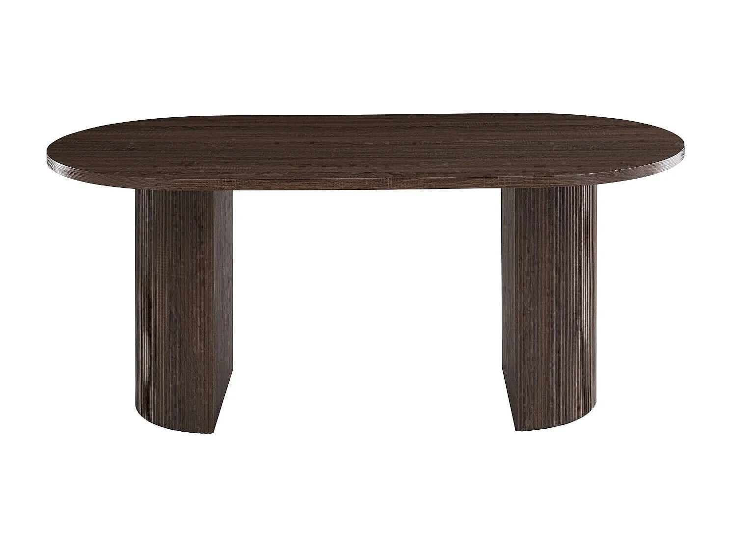 Table à Manger Ovale effet Noyer – 180x90x75 cm - NEW ANNA