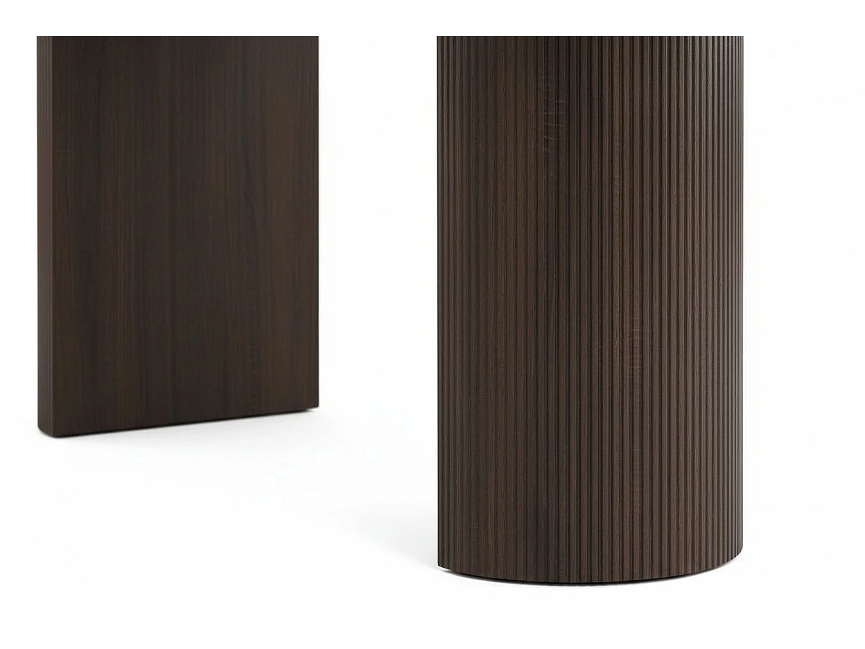 Table à Manger Ovale effet Noyer – 180x90x75 cm - NEW ANNA