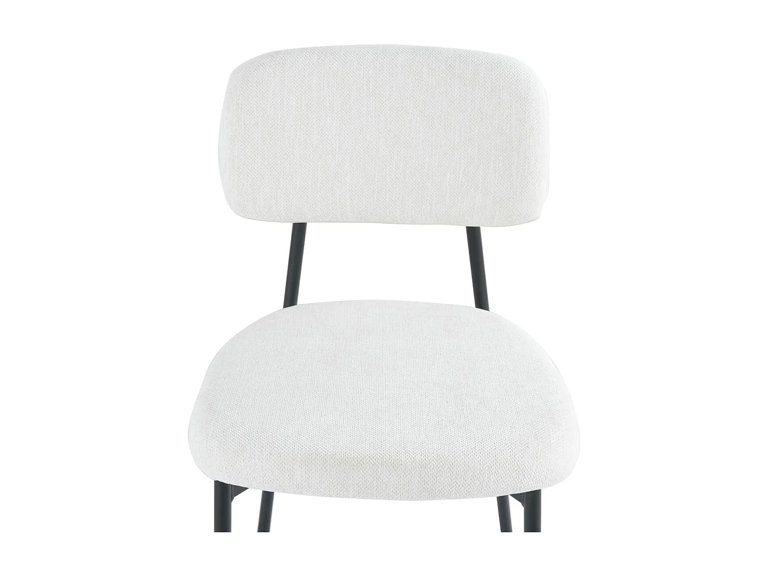 Lot 4 chaises salle à manger tissu beige pieds métal noir 44x43x80 cm AZRA