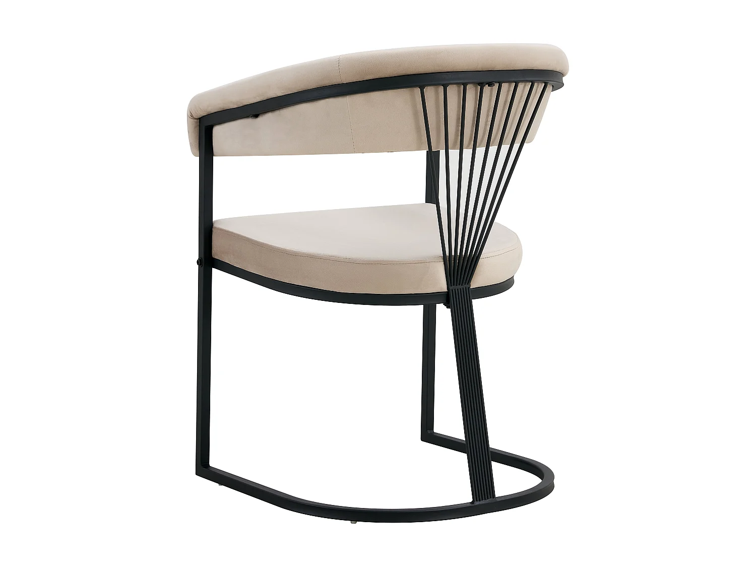 Lot de 2 Chaises avec Accoudoirs BRITTANY – Métal Noir & Velours – 58x55x83 cm
