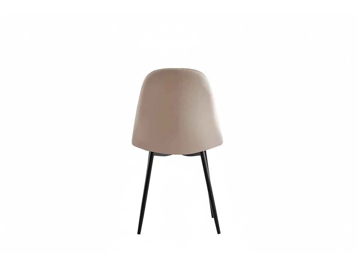 Lot de 4 chaises scandinaves velours taupe pieds métal noir 43,5x40x87cm