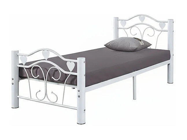 Lit métal blanc 90x190 cm HERCULE