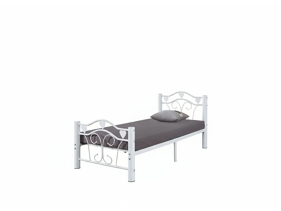 Lit métal blanc 90x190 cm HERCULE