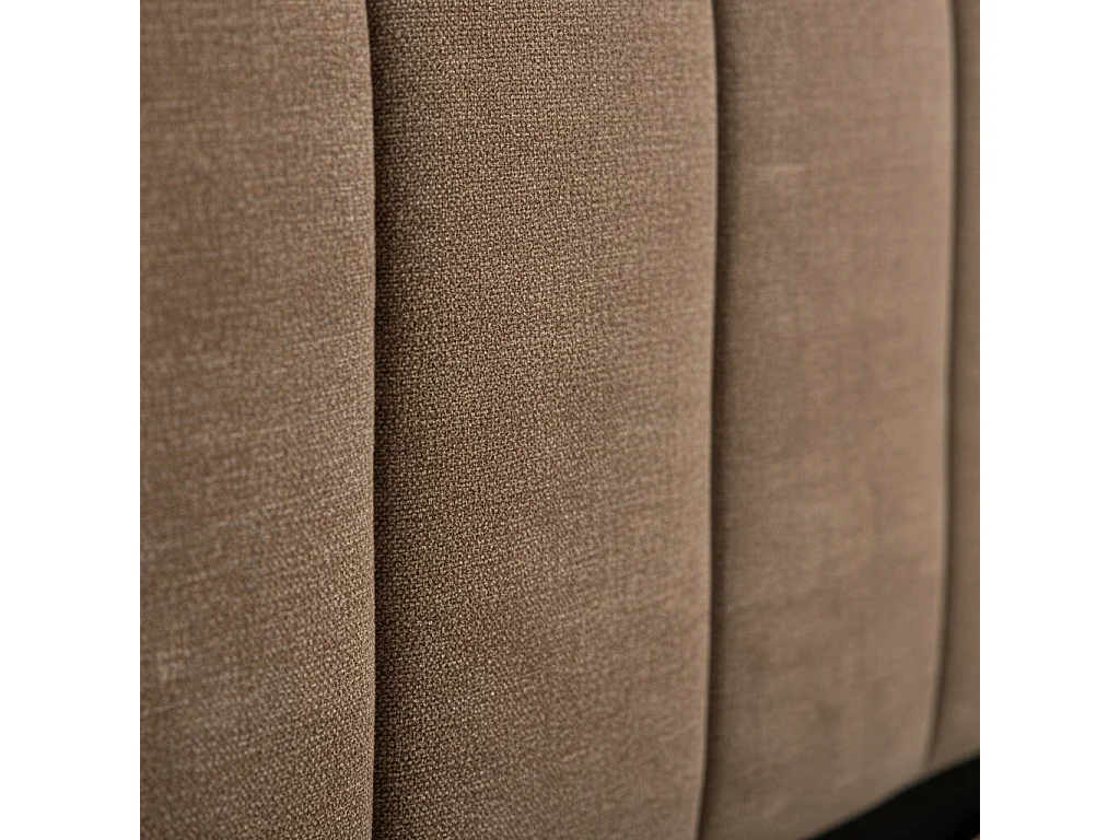 Lit Coffre Bubble 180x200 cm – Tissu Chenille Moka, Sommier à Lattes Inclus