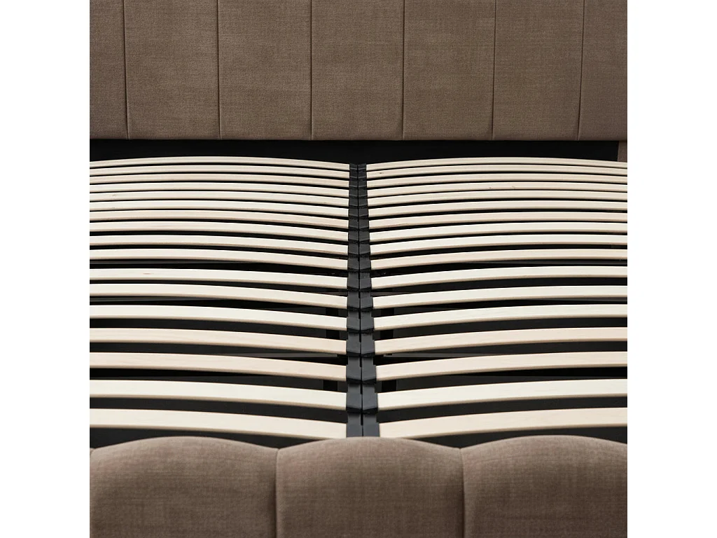 Lit Coffre Bubble 180x200 cm – Tissu Chenille Moka, Sommier à Lattes Inclus
