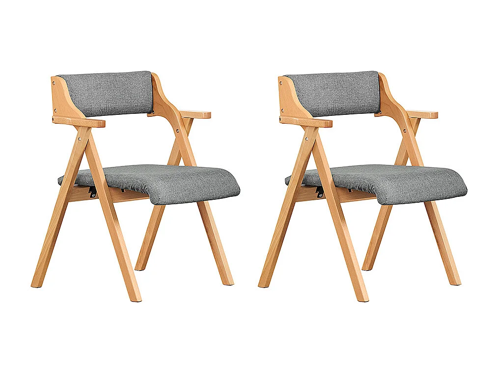 SoBuy Fällstol Besökare Grå Bokträ 61x56x77cm FST98-HGX2