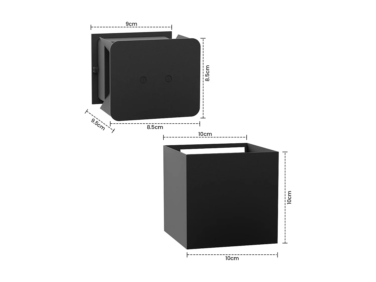 ZMH Applique Extérieure/Intérieure Pack de 4 Noir 3000K Blanc Chaud G9 Angle Réglable Up Down IP65 Pour Façade Jardin
