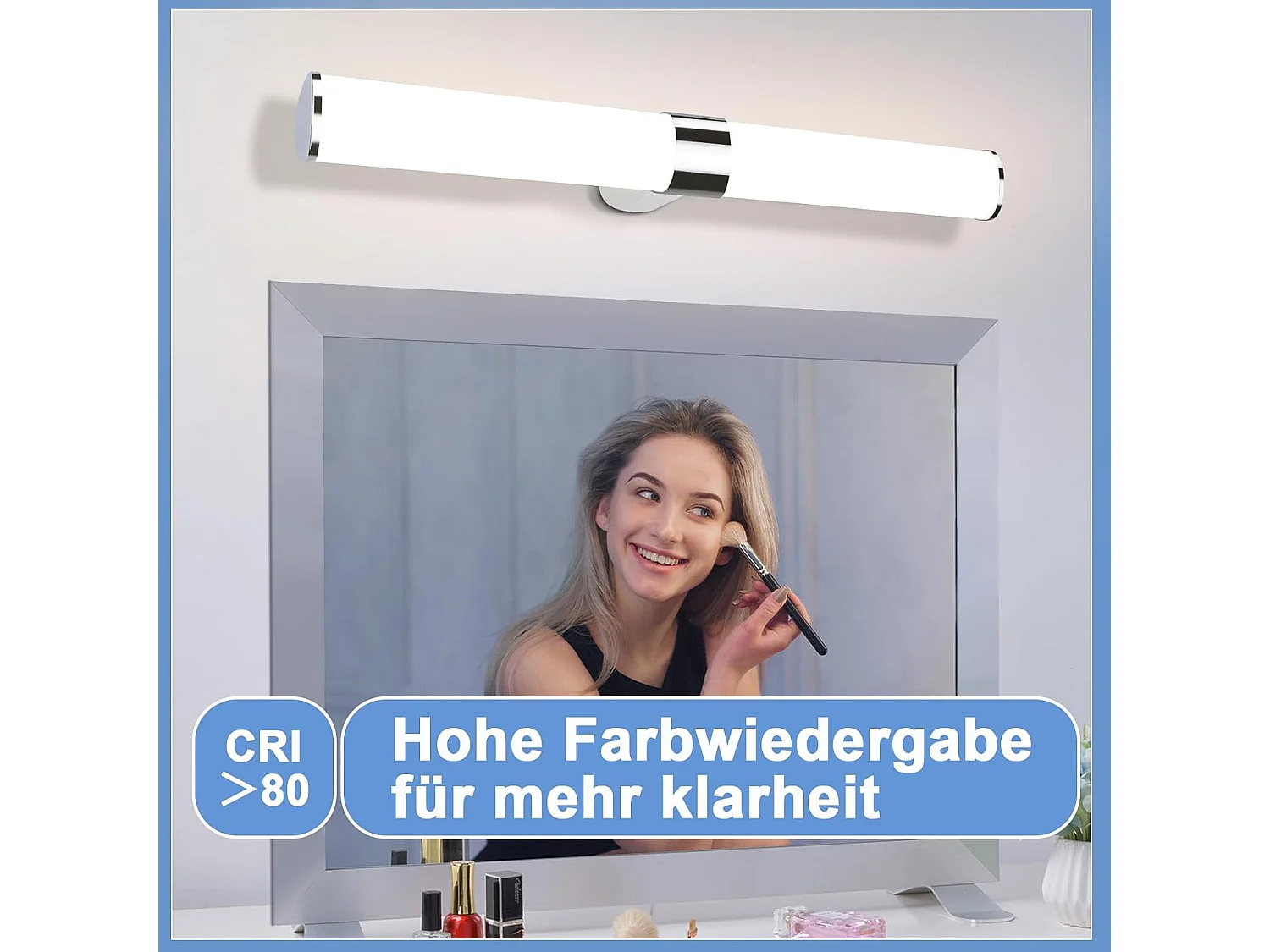 ZMH Lampe de miroir salle de bain - Moderne 60CM Chrome Chambre IP44