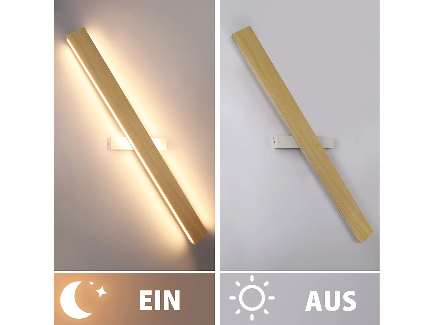 ZMH Applique murale LED d'intérieur 100 CM 36W lampe de couloir moderne, design haut et bas