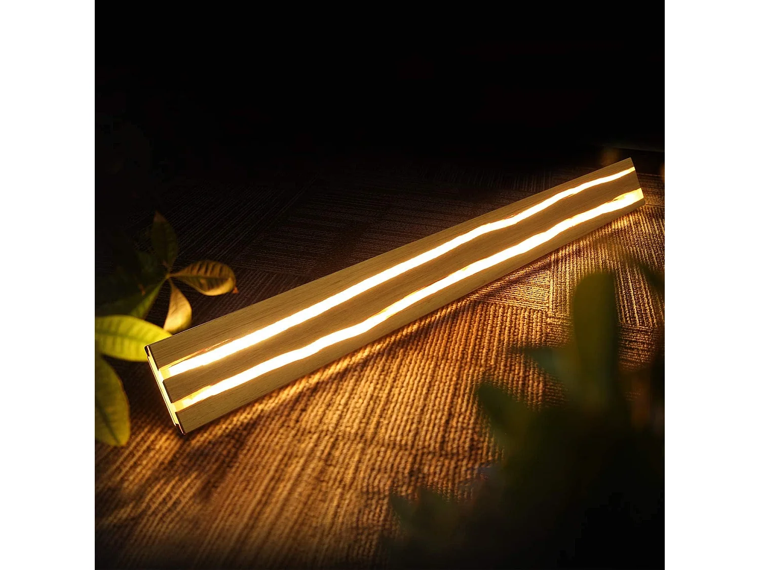 ZMH Applique Murale LED Bois 16W 3000K Blanc Chaud Design Moderne  D.100cm Pour Couloir Escalier Chambre Restaurant