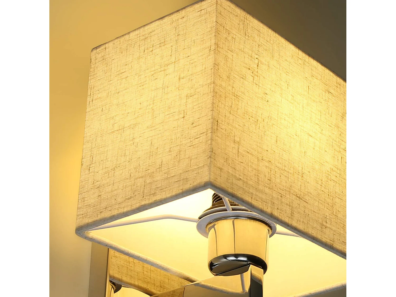 ZMH Applique Murale 2 en 1 Moderne Bras de Lecture Réglable Abat jour Tissu E27 Interrupteur Pour Chambre Salon