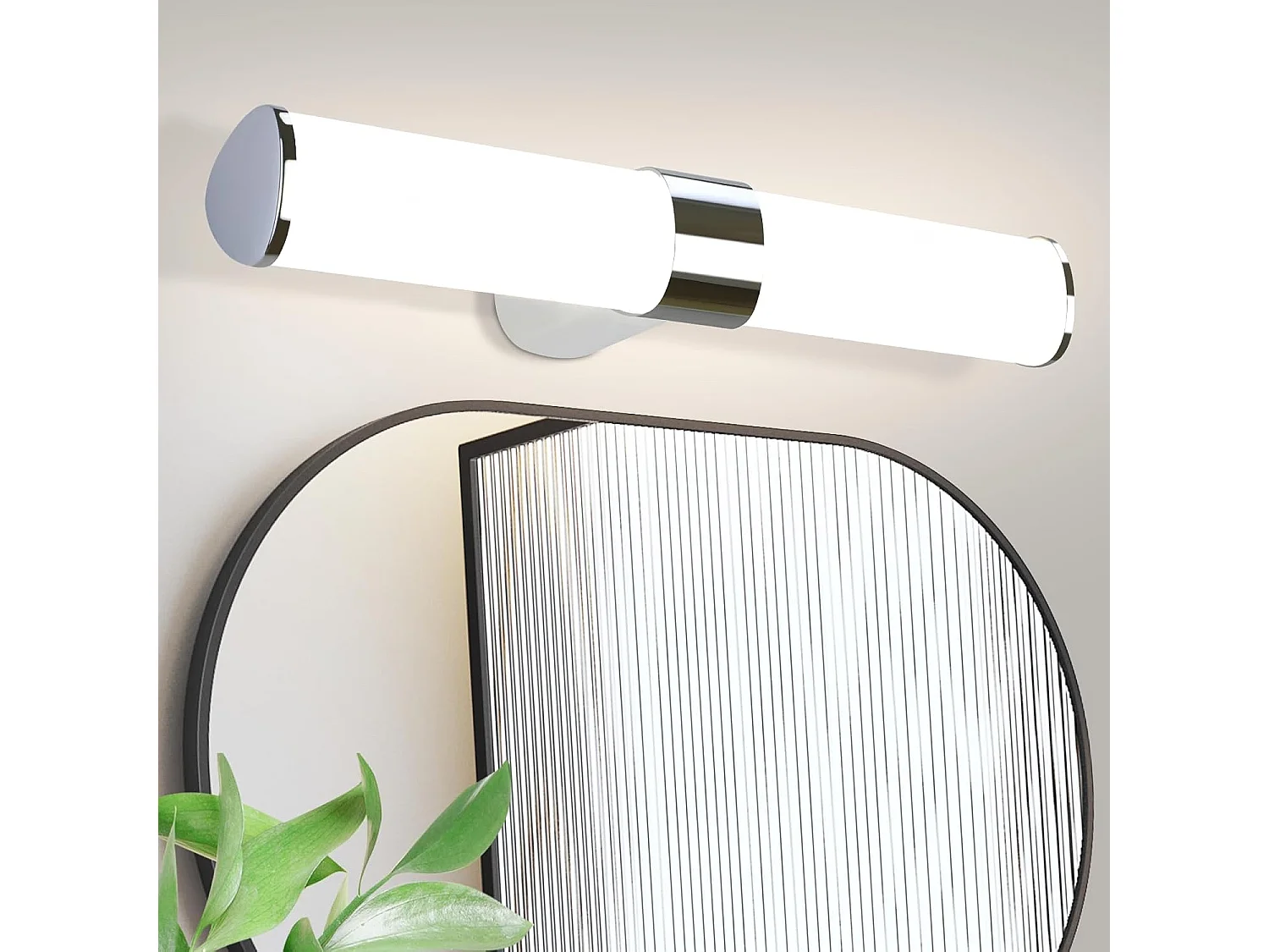 ZMH Lampe de miroir salle de bain - Moderne 40CM Chrome Chambre IP44