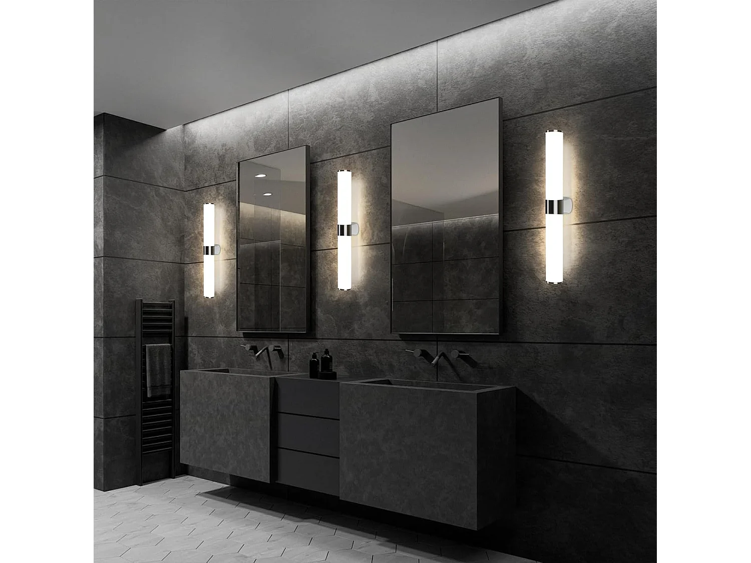 ZMH Lampe de miroir salle de bain - Moderne 40CM Chrome Chambre IP44