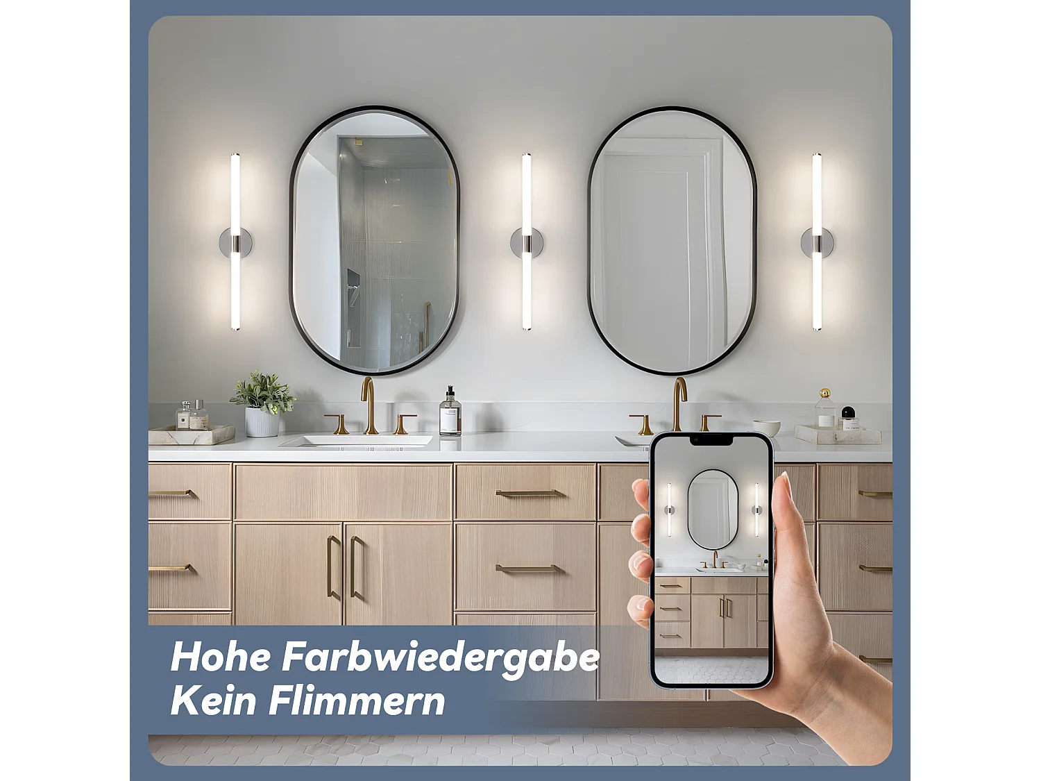 ZMH Applique murale LED pour salle de bain 60 cm – 8 W, blanc neutre 4 000 K