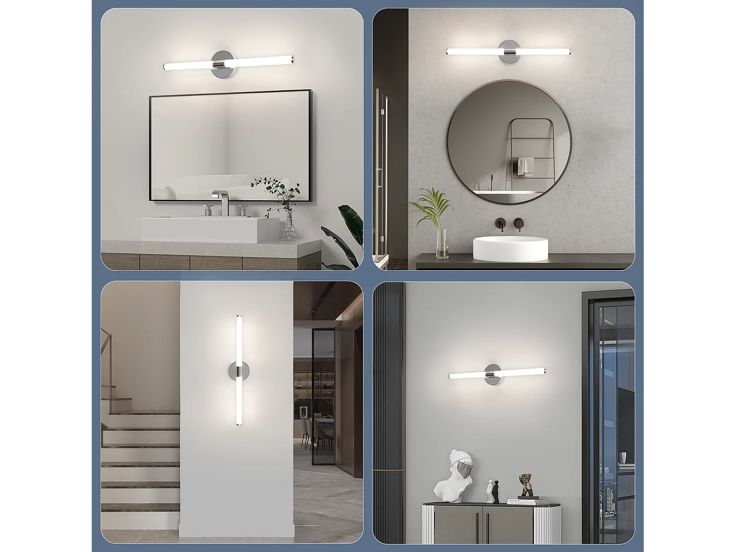 ZMH Applique murale LED pour salle de bain 60 cm – 8 W, blanc neutre 4 000 K