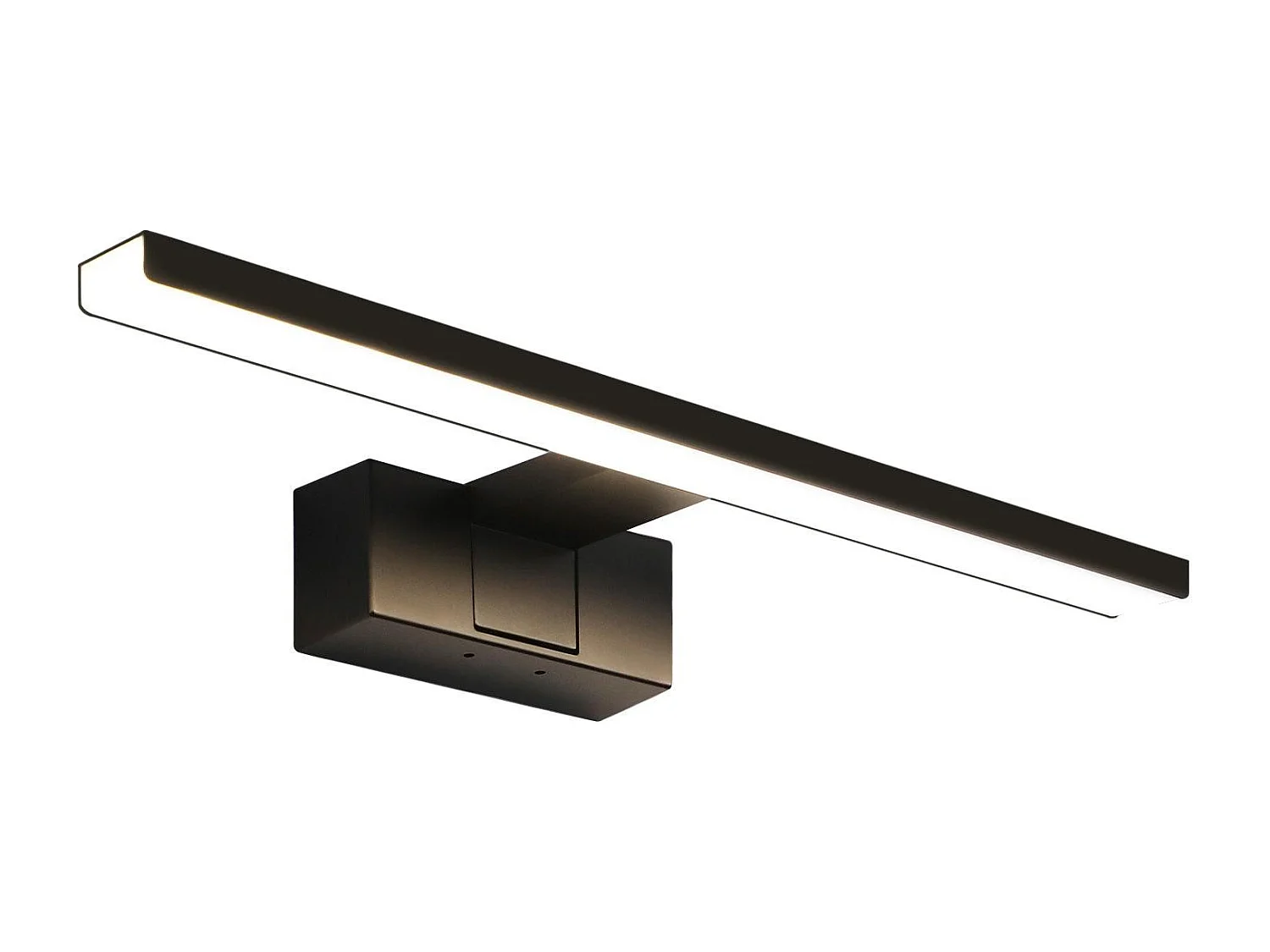 ZMH Lampe miroir LED salle de bain noire 40CM IP44 blanc neutre Applique murale pour cave