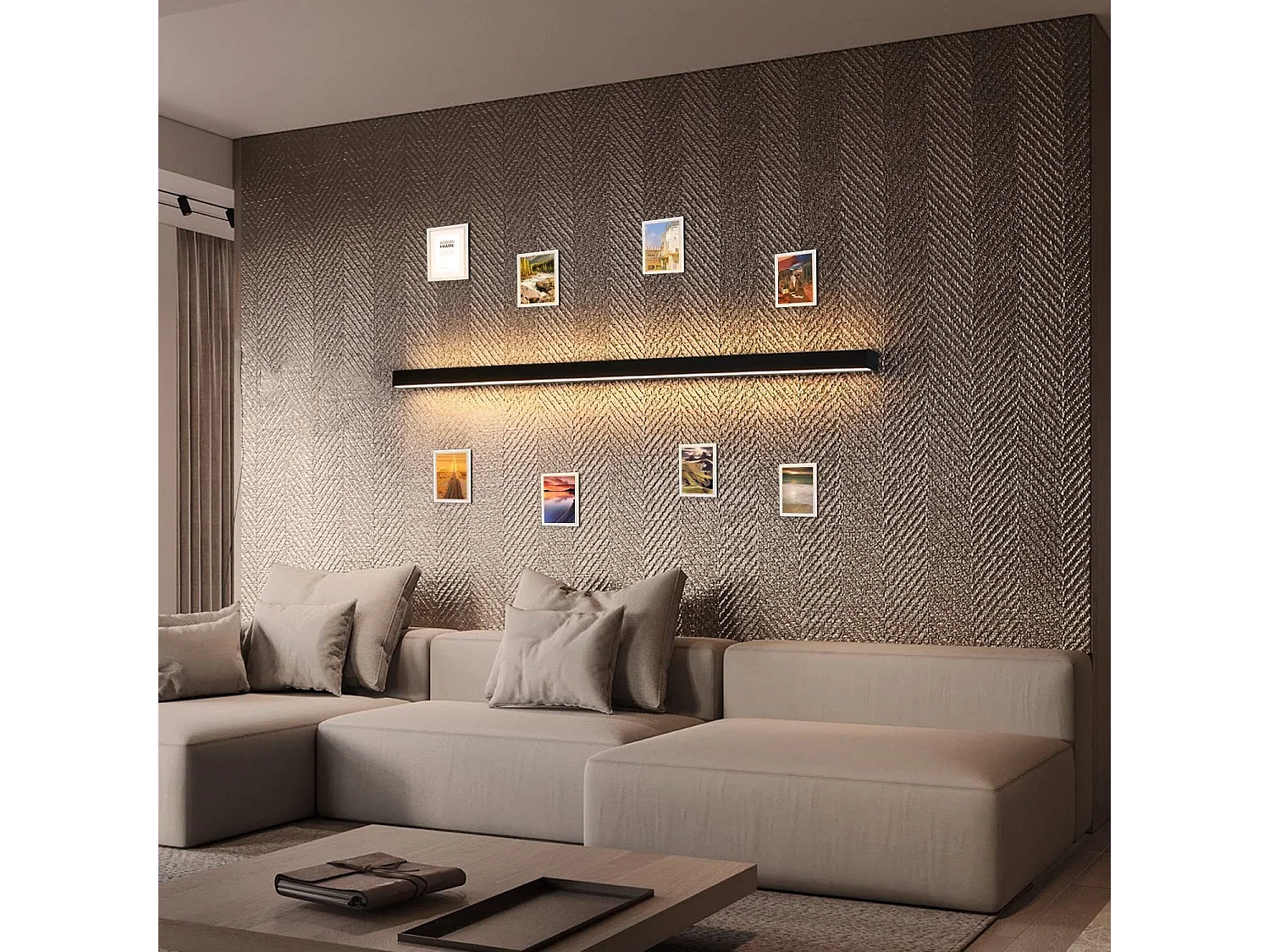 ZMH Applique murale LED intérieure noire 100CM moderne pour couloir et chambre