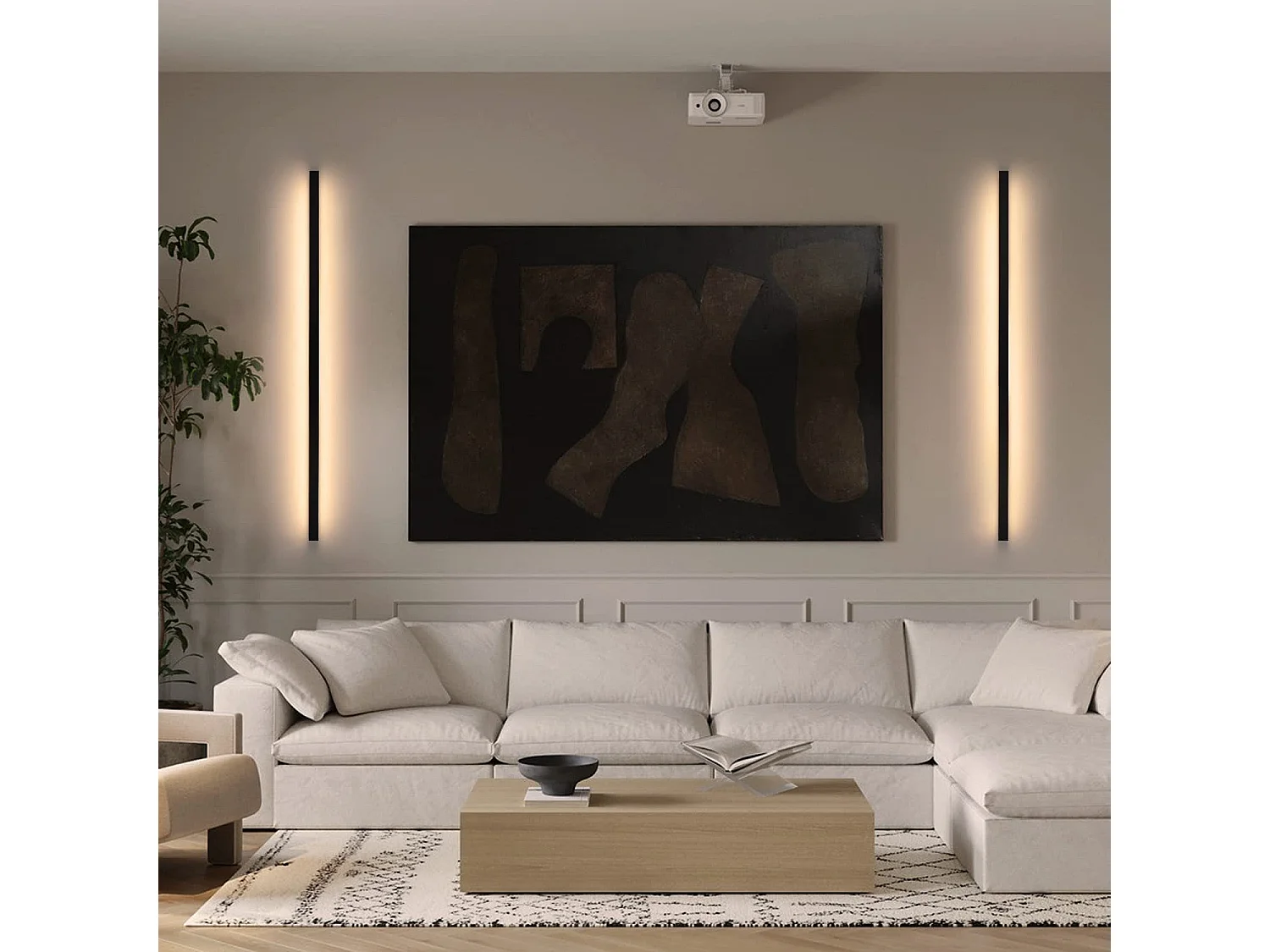 ZMH Applique murale LED intérieure noire 100CM moderne pour couloir et chambre