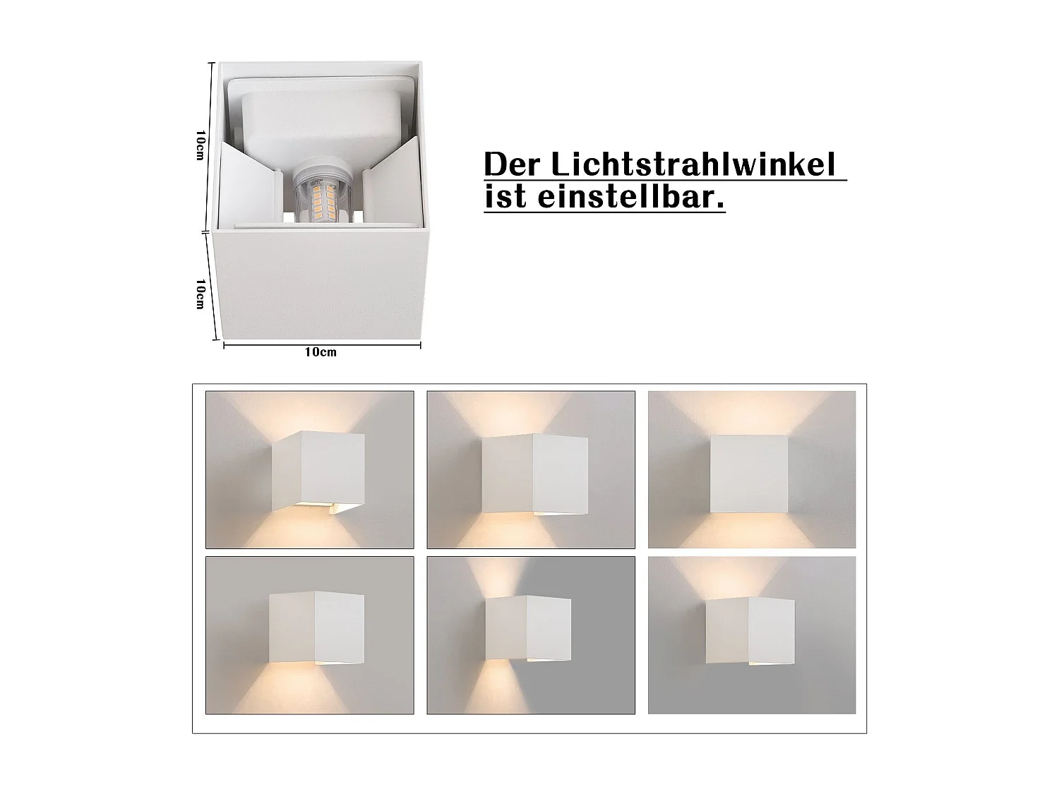 ZMH Set de 4 Lampes Murales LED Ext, Blanc Chaud IP65, pour Maison, Chambre, Couloir, Cage d’Escalier