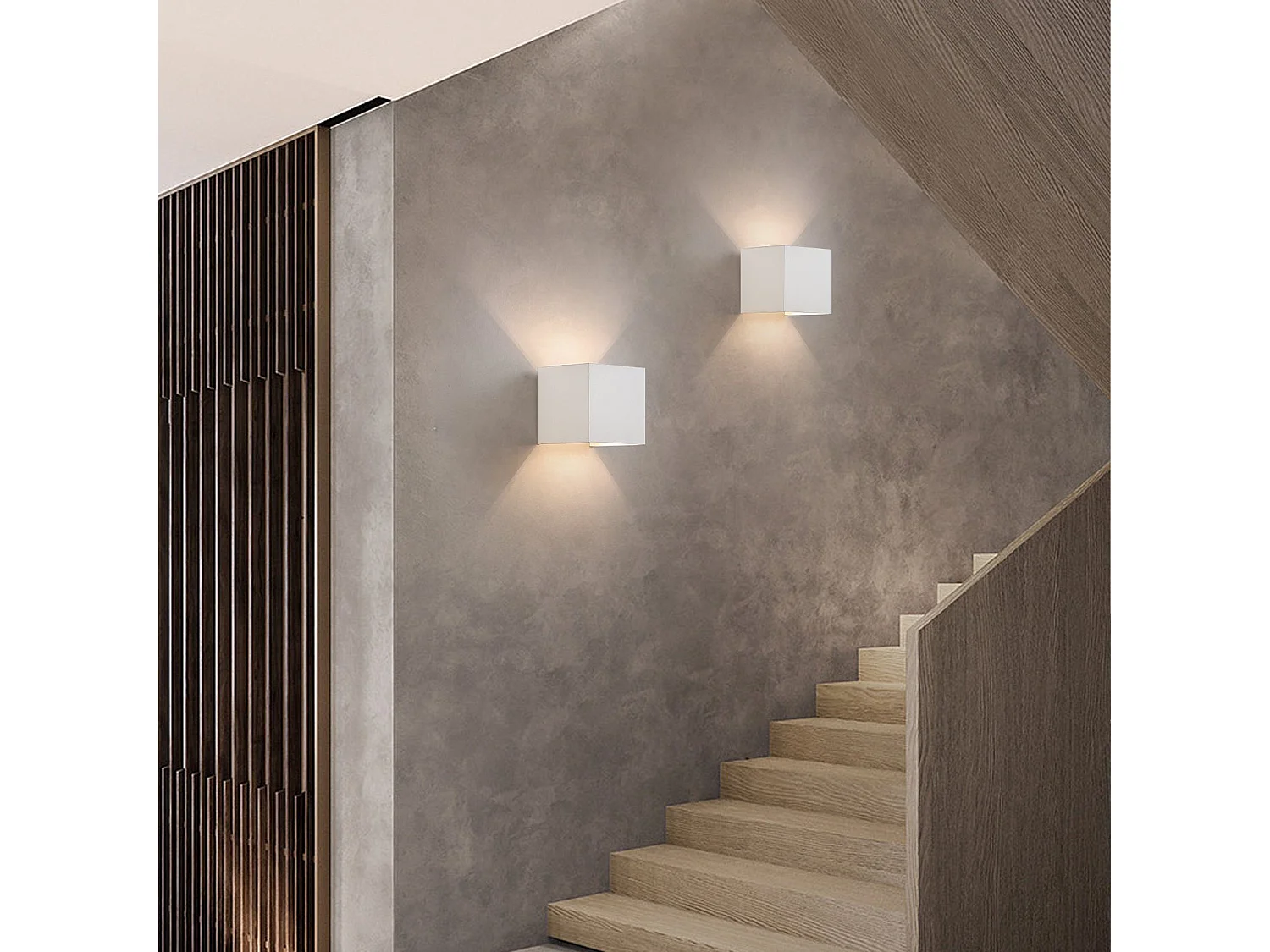 ZMH Set de 4 Lampes Murales LED Ext, Blanc Chaud IP65, pour Maison, Chambre, Couloir, Cage d’Escalier
