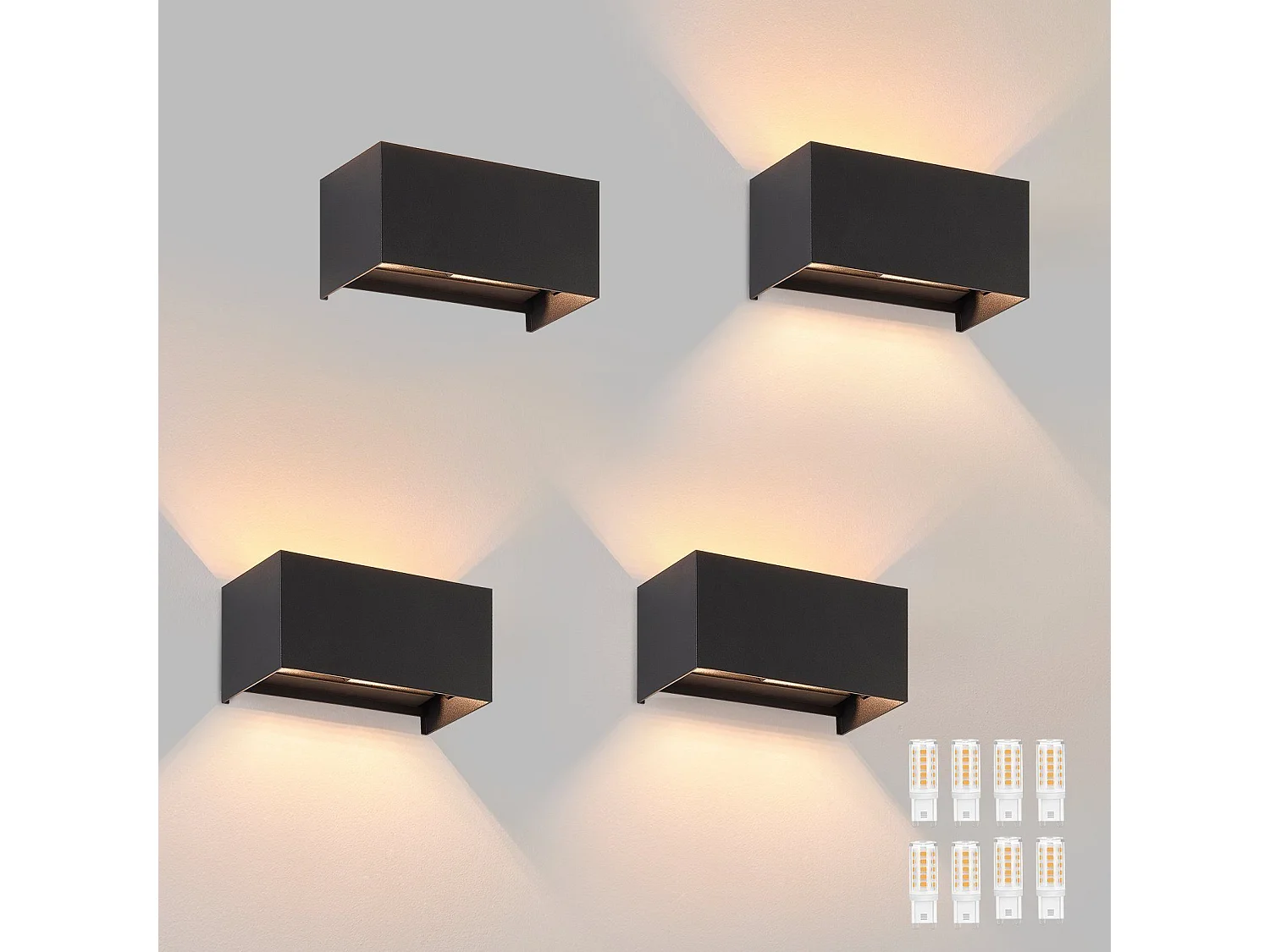 ZMH Applique 4ER Applique LED - Applique d'extérieur Applique d'intérieur Applique G9
