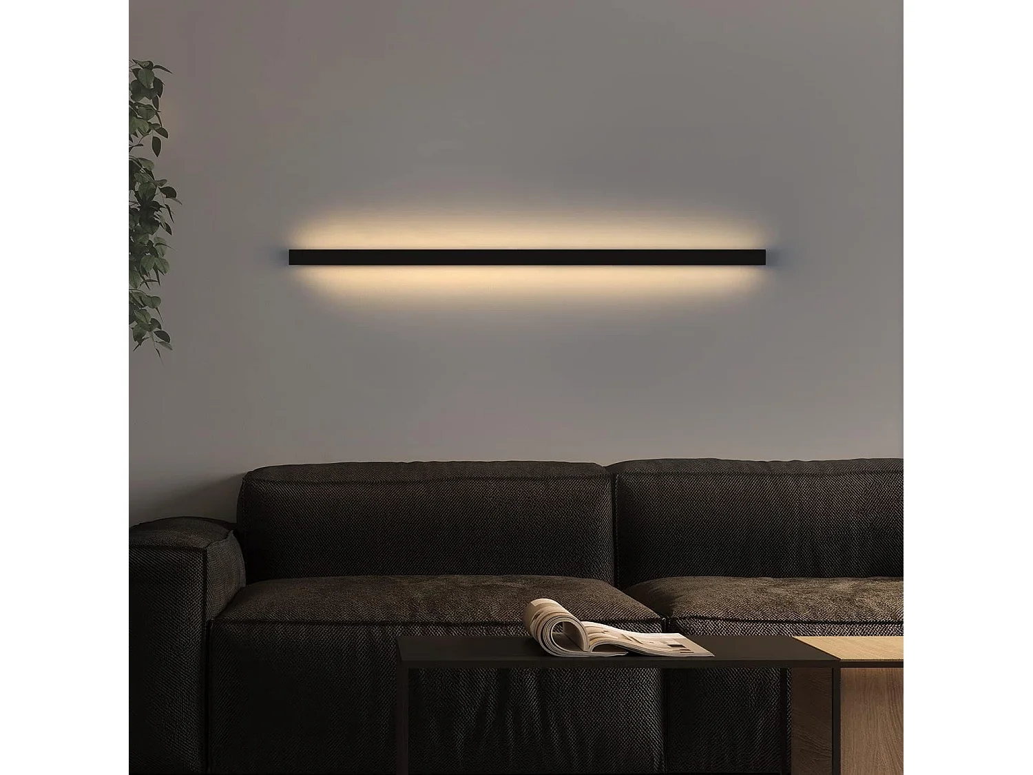 ZMH Applique murale LED d'intérieur Applique murale noire 60CM d'intérieur Hall d'entrée moderne Salle de bain