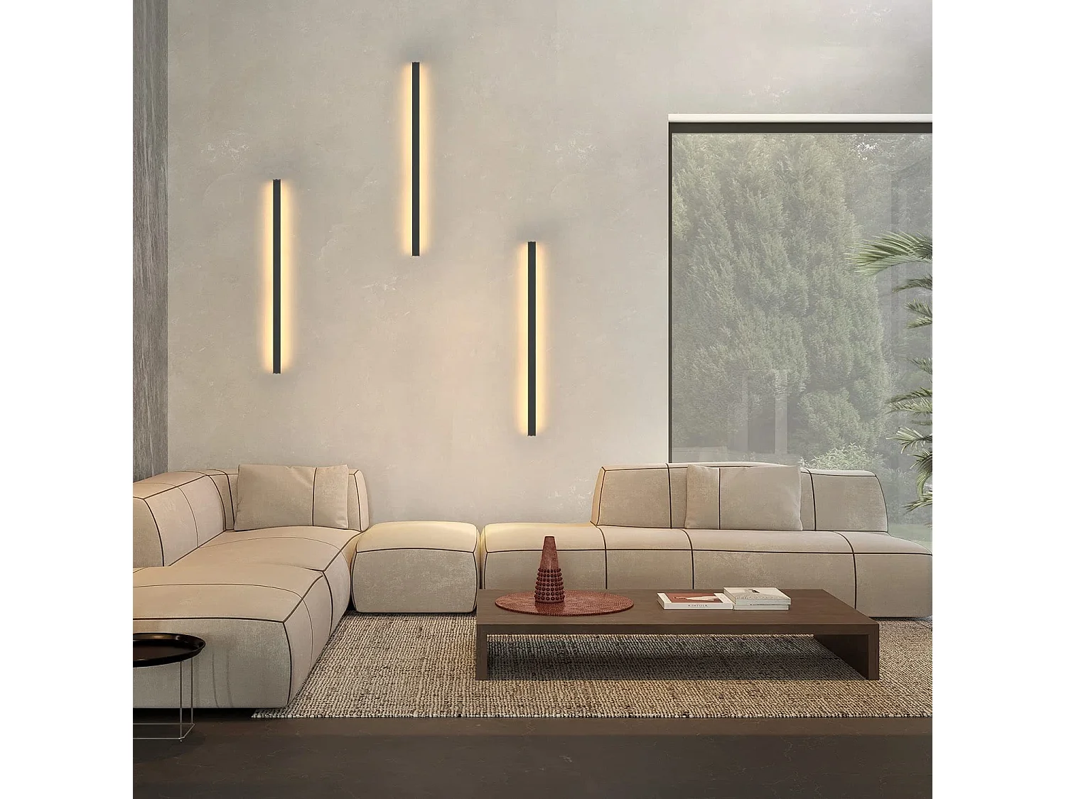ZMH Applique murale LED d'intérieur Applique murale noire 60CM d'intérieur Hall d'entrée moderne Salle de bain