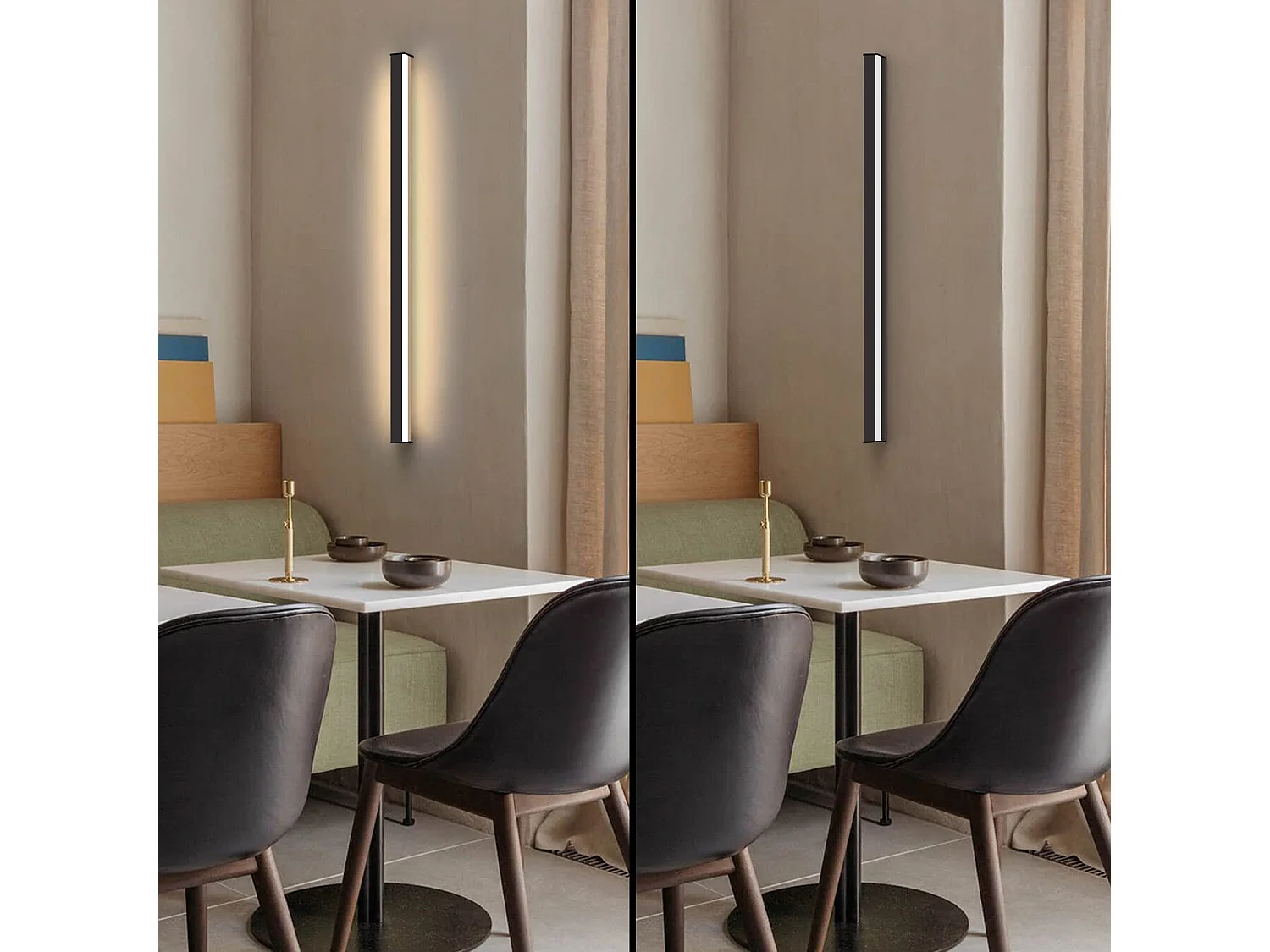ZMH Applique murale LED d'intérieur Applique murale noire 60CM d'intérieur Hall d'entrée moderne Salle de bain