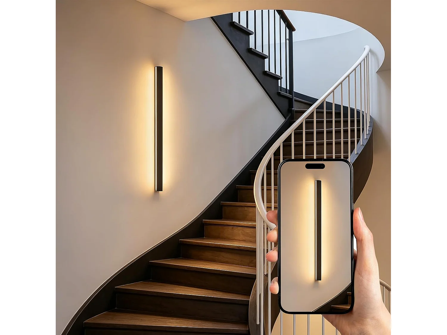 ZMH Applique murale LED d'intérieur Applique murale noire 60CM d'intérieur Hall d'entrée moderne Salle de bain