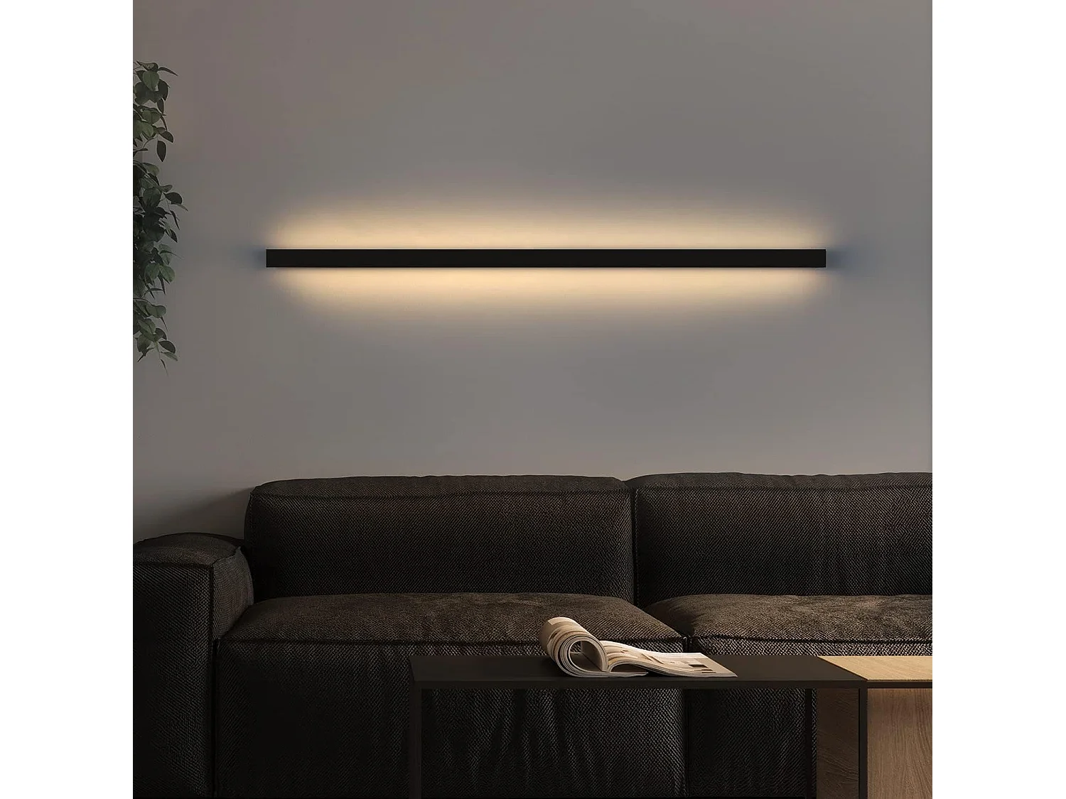 ZMH Applique murale LED intérieure noire 80CM moderne pour couloir et chambre