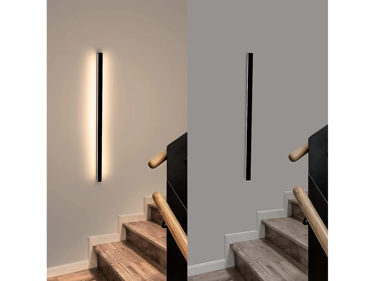 ZMH Applique murale LED intérieure noire 80CM moderne pour couloir et chambre
