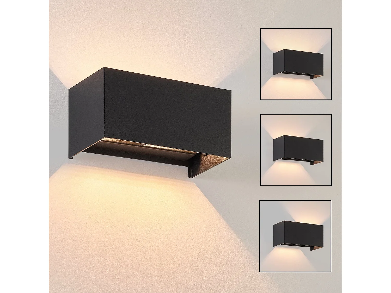 ZMH Lampe Murale LED Noire IP65, Lumière Blanche Chaude Réglable G9, Applique Intérieure/Extérieur pour Salon