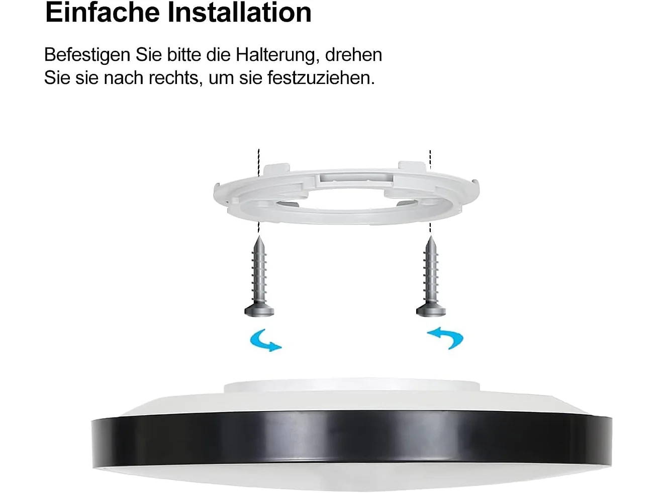 ZMH Plafonnier LED - Lampe de salle de bain ronde étanche IP44, diamètre 28 cm, moderne, 17 W, blanc