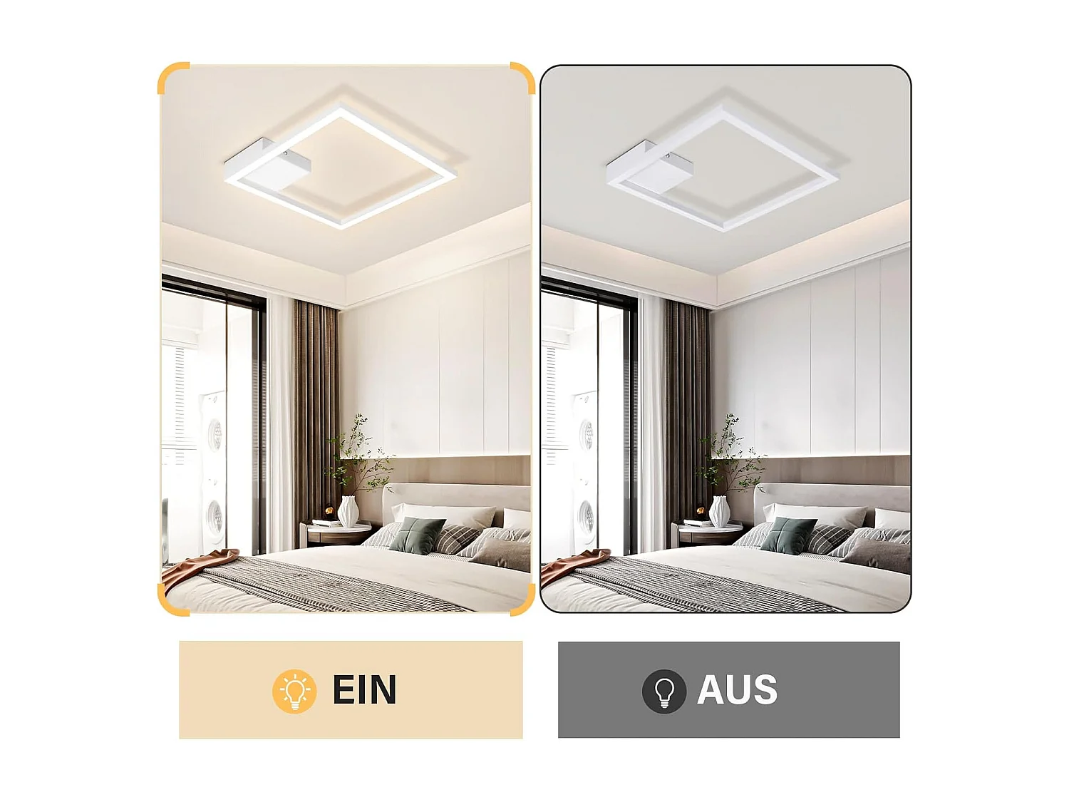 ZMH Plafonnier LED Salon Blanc Carré Couloir Moderne 3000 K Cuisine