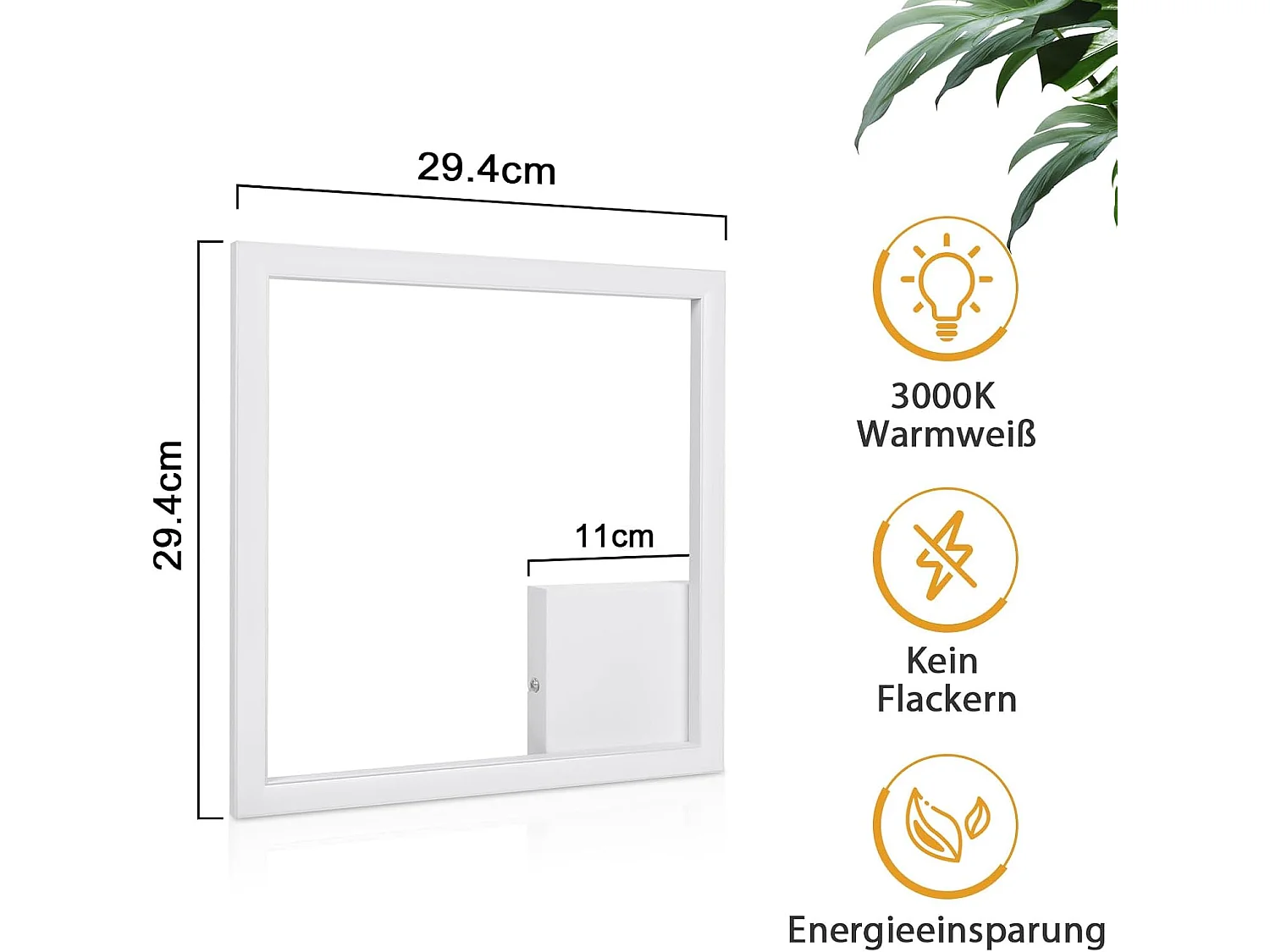 ZMH Plafonnier LED Salon Blanc Carré Couloir Moderne 3000 K Cuisine