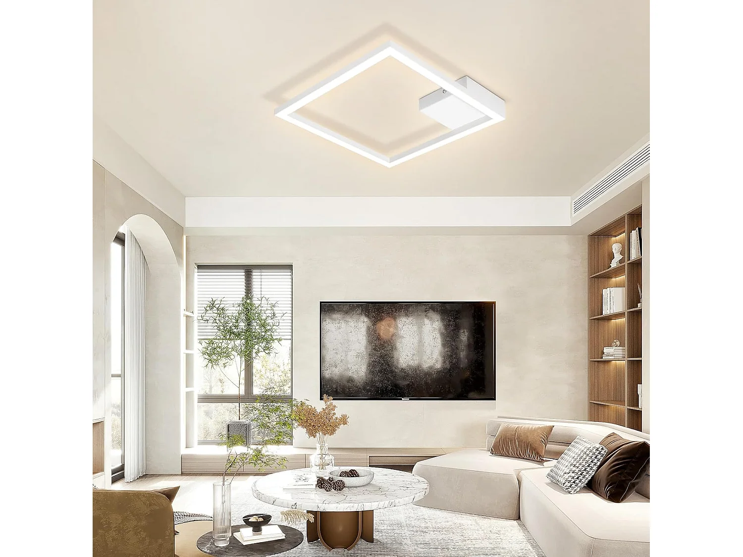 ZMH Plafonnier LED Salon Blanc Carré Couloir Moderne 3000 K Cuisine