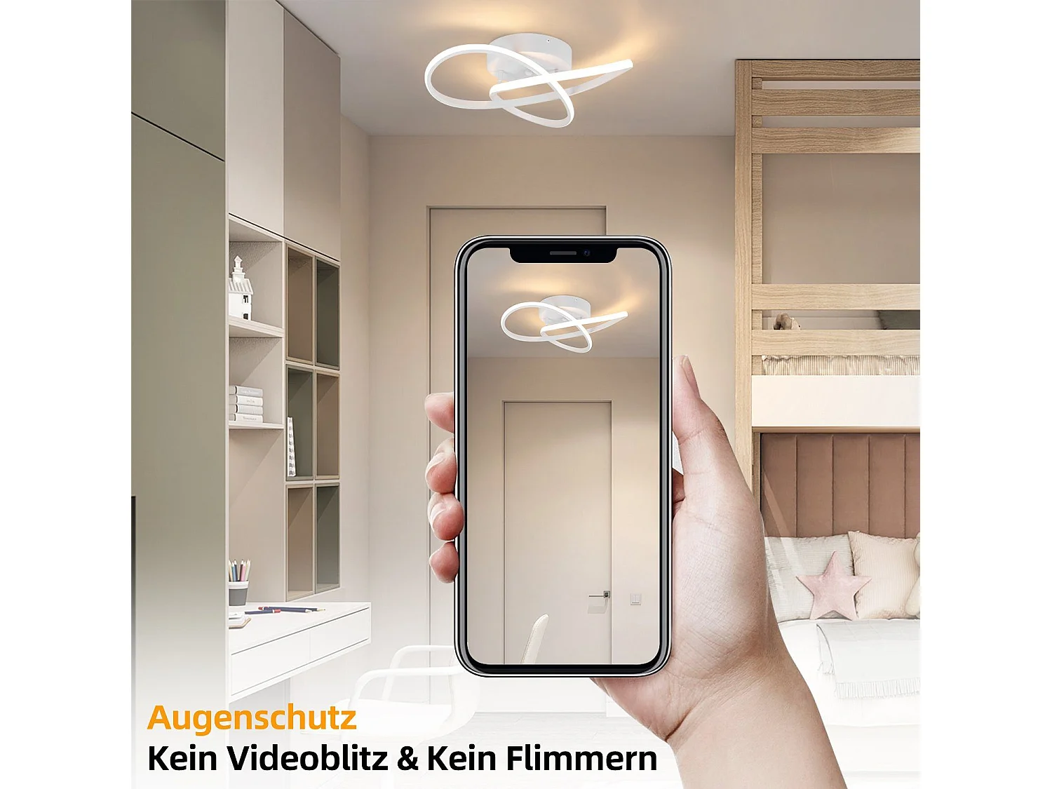 ZMH Plafonnier LED à 3 feuilles au design géométrique