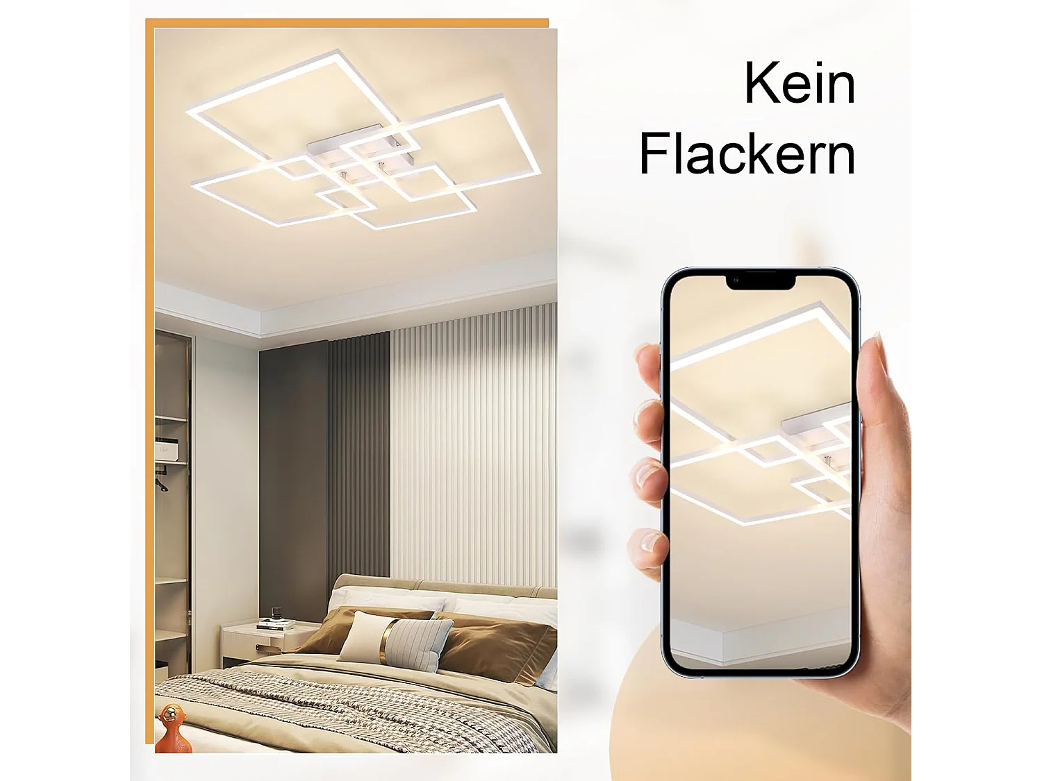 ZMH Plafonnier LED Moderne 32W avec Cadres Rectangulaires pour Salon et Chambre