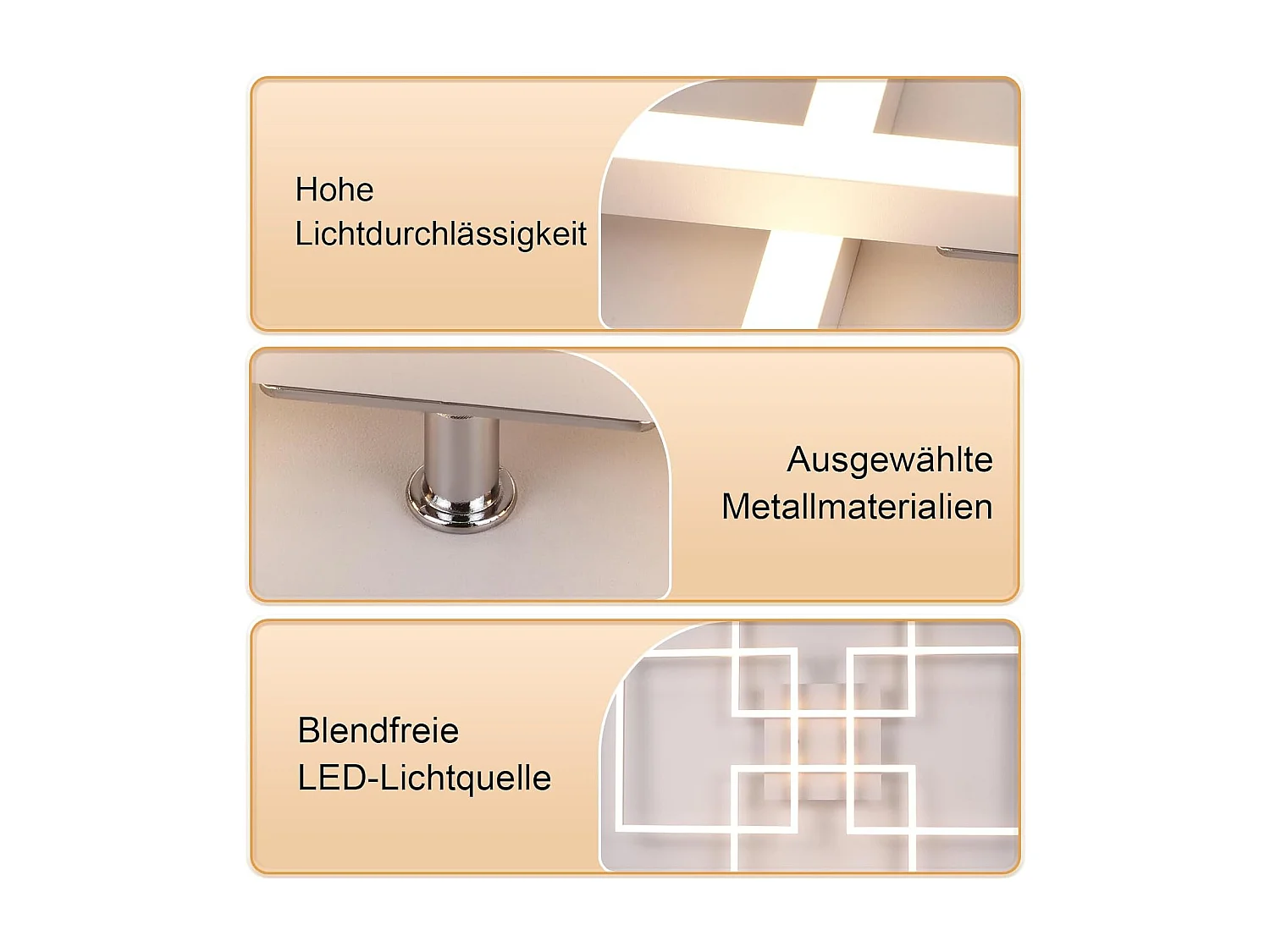ZMH Plafonnier LED Moderne 32W avec Cadres Rectangulaires pour Salon et Chambre