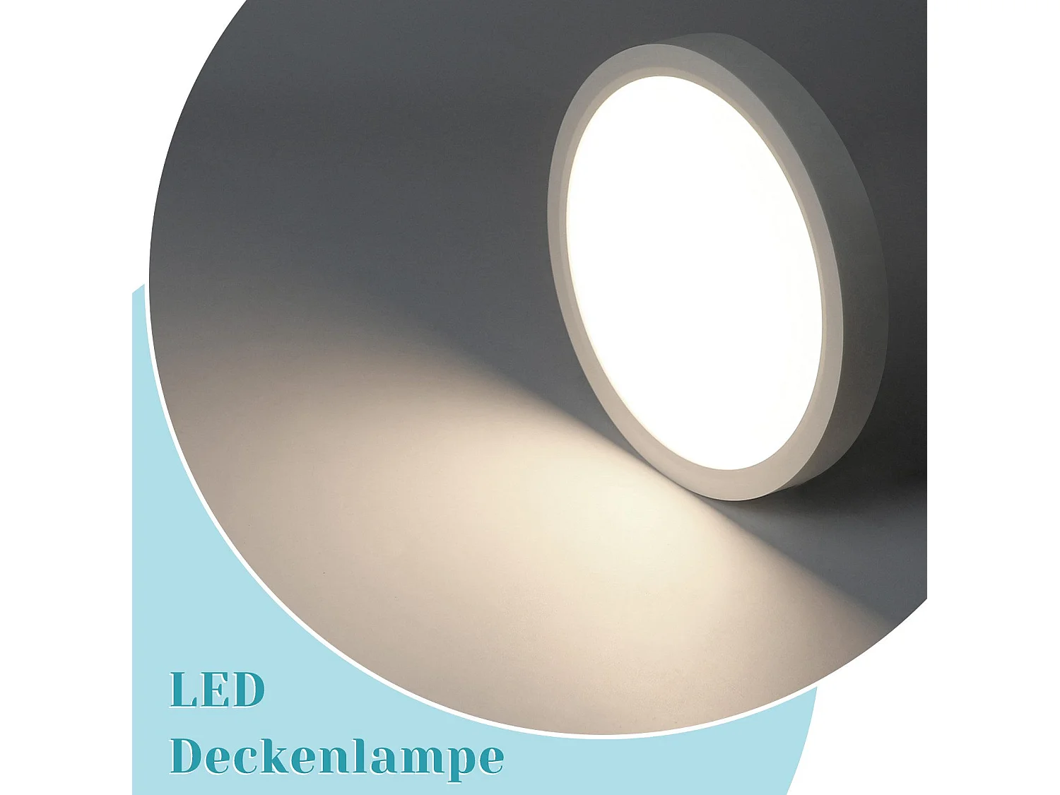 ZMH Plafonnier LED plat 18 cm - 15 W, Blanc, 4000 K - Éclairage moderne cuisine, couloir, chambre