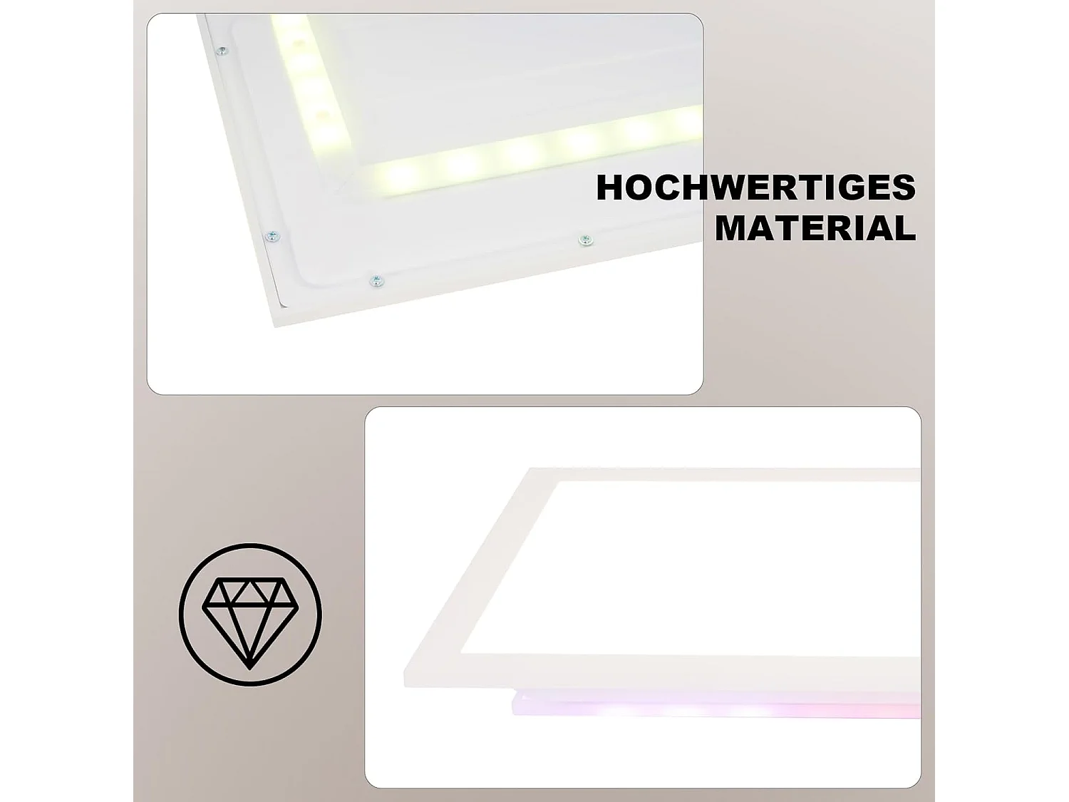ZMH Plafonnier LED pour salon, panneau de plafond à intensité variable, long, changement de couleur RVB, atelier, couloir